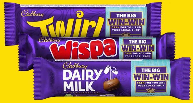 Big Win-Win packs of Twirl, Wispa and Dairy Milk