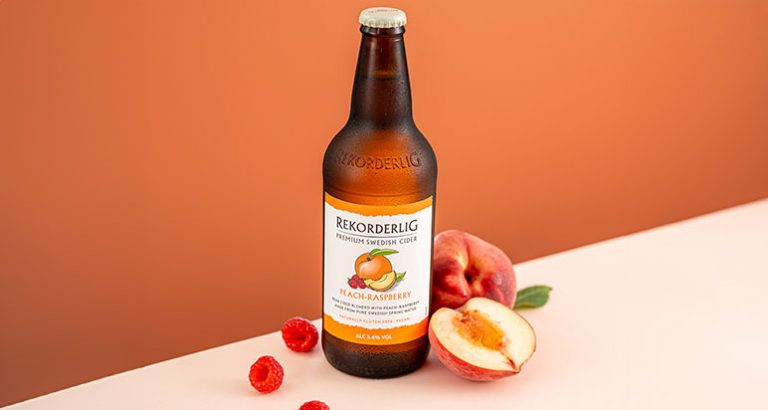 Rekorderlig Peach-Raspberry cider